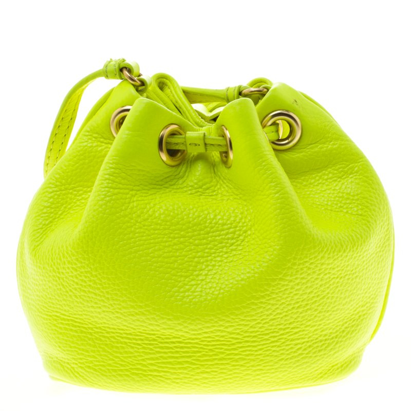 Marc By Marc Jacobs Neon Green Leather Mini Bucket Crossbody Bag Marc ...
