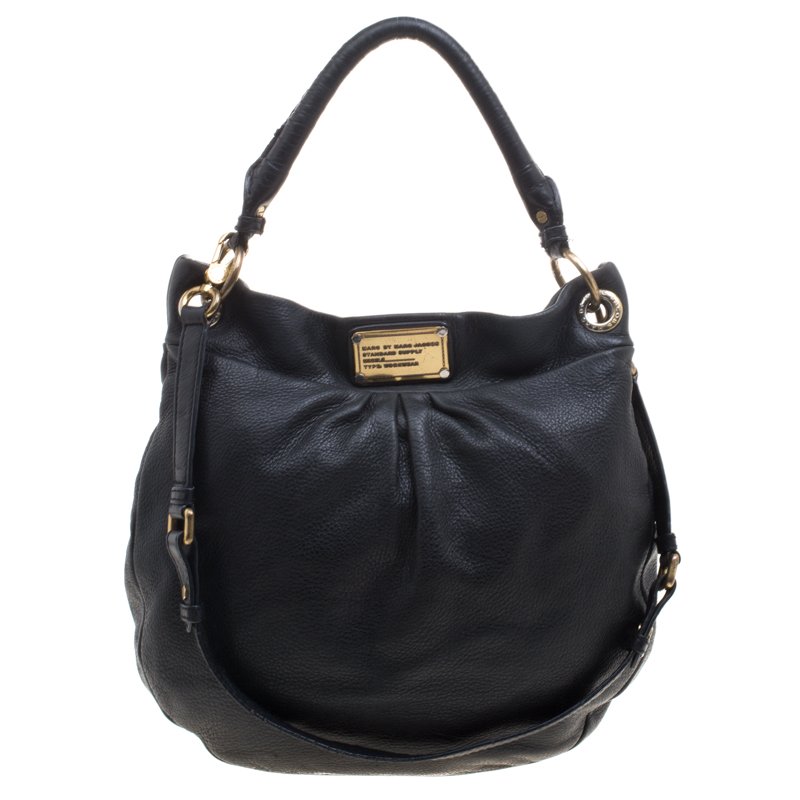 Pre Owned Marc by Marc Jacobs Black Leather Classic Q Hillier Hobo
