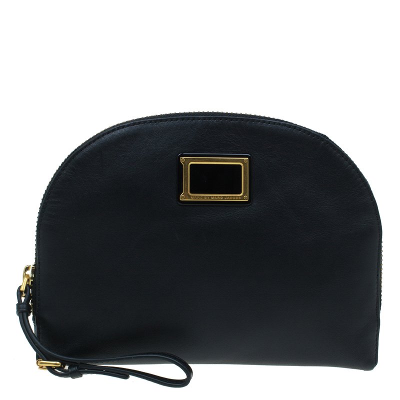 Marc by Marc Jacobs Black Leather Cosmetic Pouch 