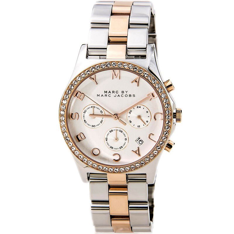 Pre Owned Marc by Marc Jacobs Silver Gold & Silver-Plated Stainless Steel MBM3106-2 Women's Wristwatch 40MM 