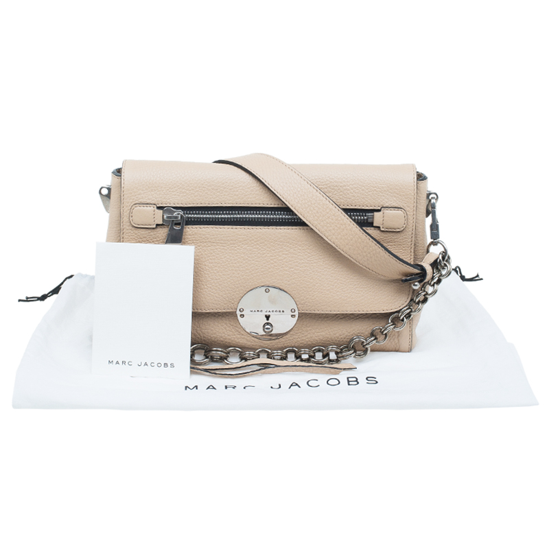 Marc Jacobs Beige Pebbled Leather Small Big Apple Gotham Shoulder Bag Marc  Jacobs