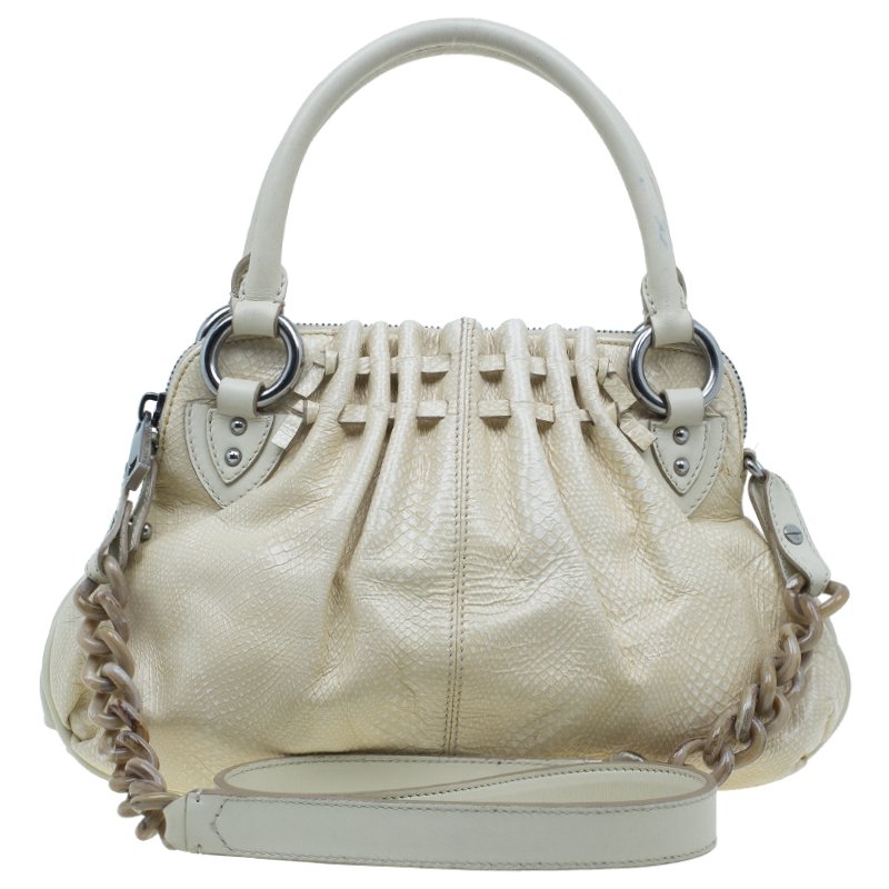 Marc Jacobs White Leather Snake Embossed Cecilia Shoulder Bag Marc ...