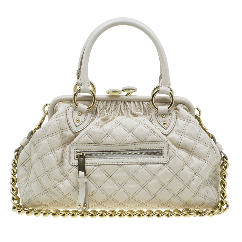 Pre Owned Marc Jacobs Beige Quilted Leather Stam Shoulder Bag
