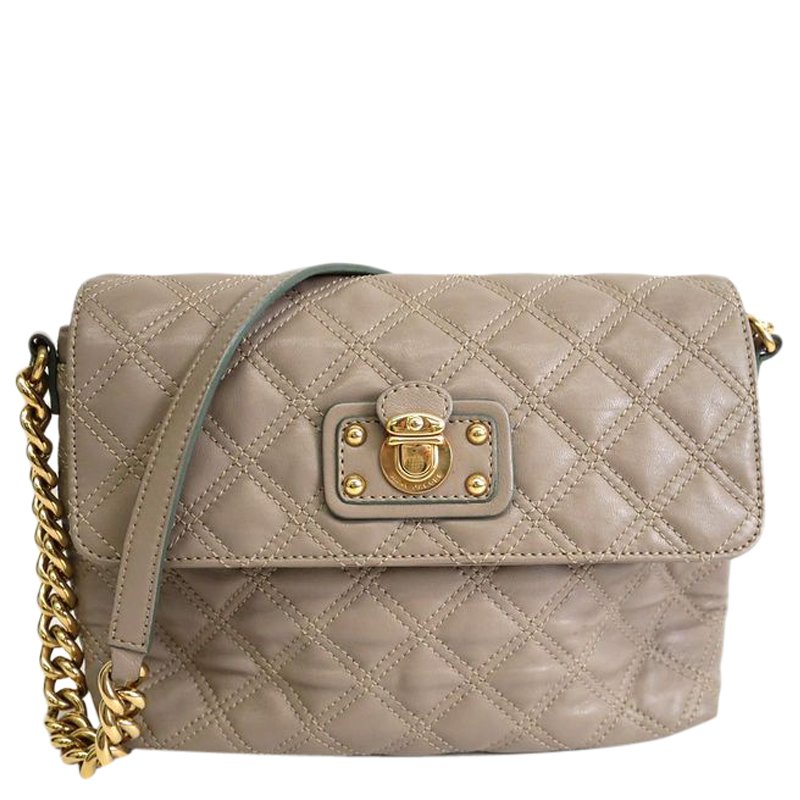 Pre Owned Marc Jacobs Grey Leather Baroque Large Single Shoulder Bag