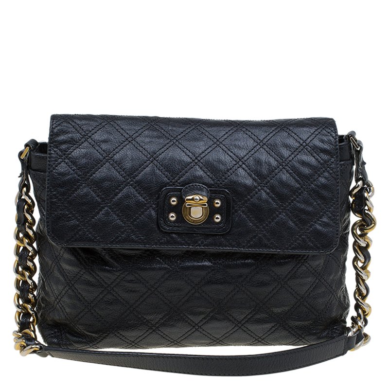Pre Owned Marc Jacobs Black Quilted Leather The XL Shoulder Bag