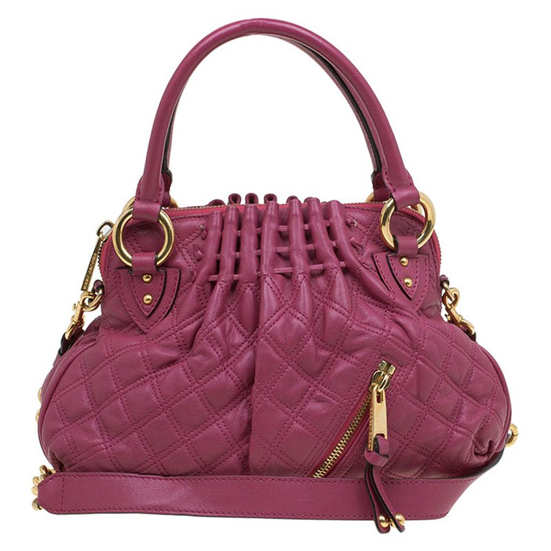 Pre Owned Marc Jacobs Burgundy Quilted Leather Cecilia Satchel
