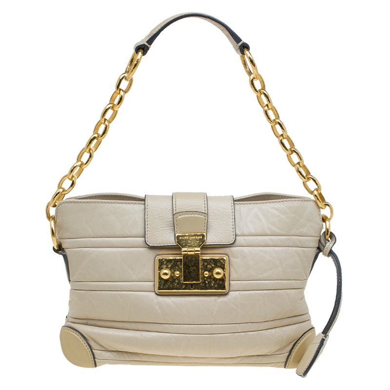 Pre Owned Marc Jacobs Beige Leather Mariah Shoulder Bag