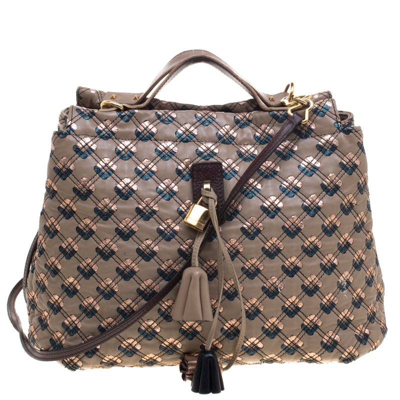 Pre Owned Marc Jacobs Beige Leather Robert Leslie Tote