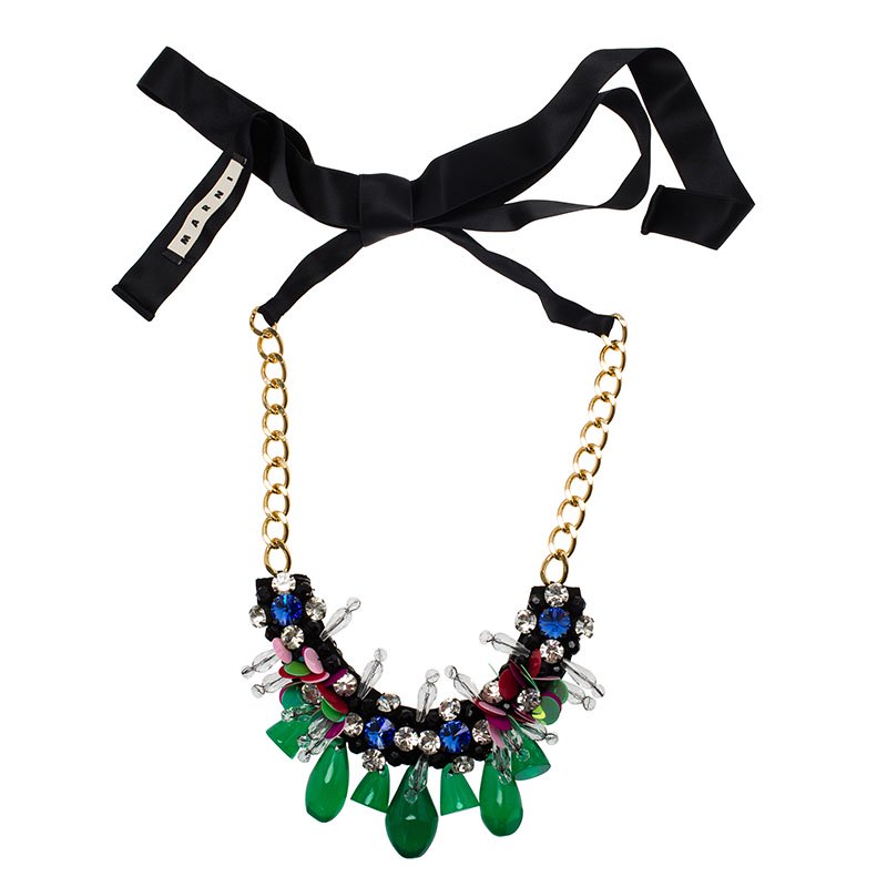 Marni Multicolored Beads and Crystals Necklace
