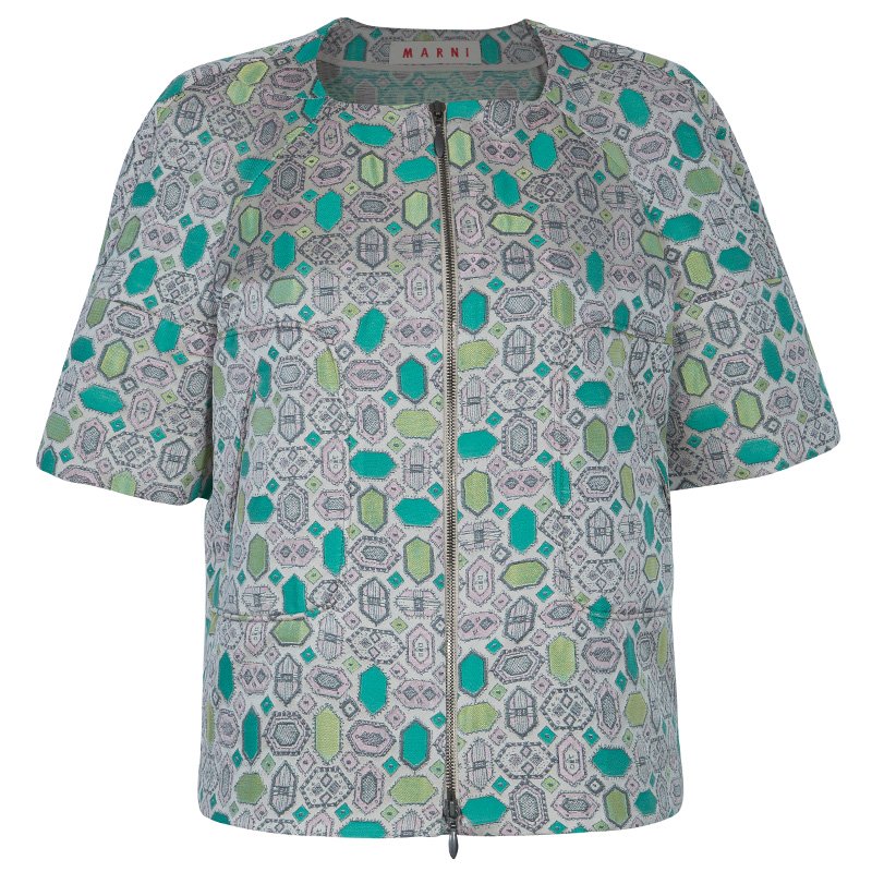 Pre Owned Marni Multicolor Print Jacket L