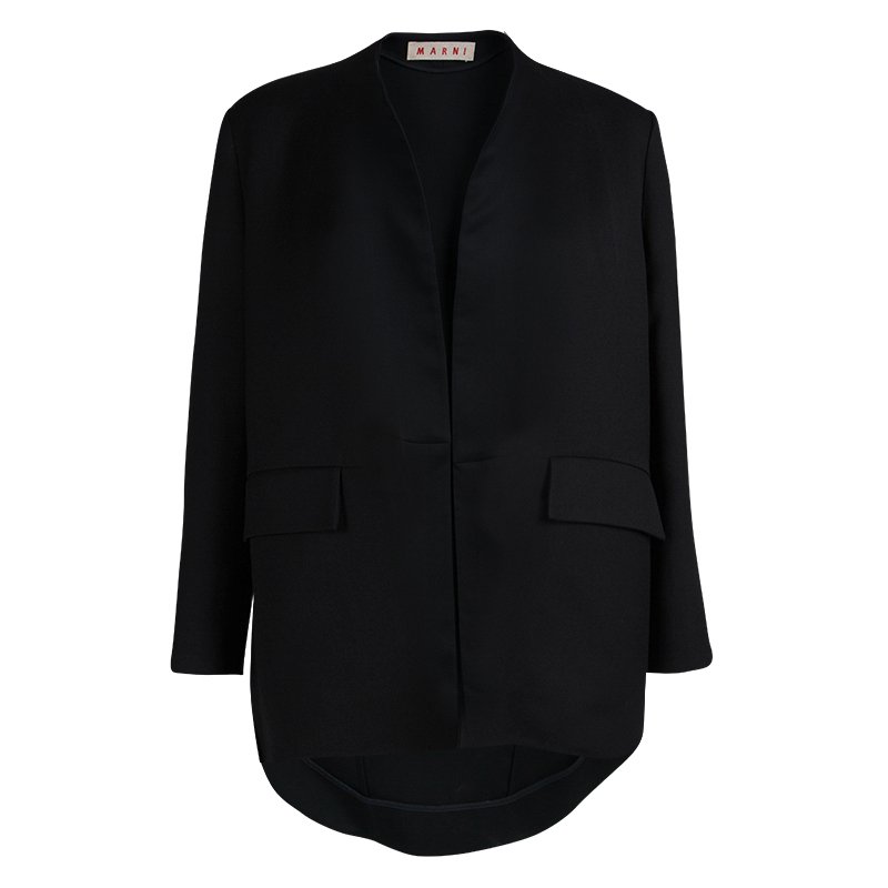 Pre Owned Marni Black High-Low Jacket M