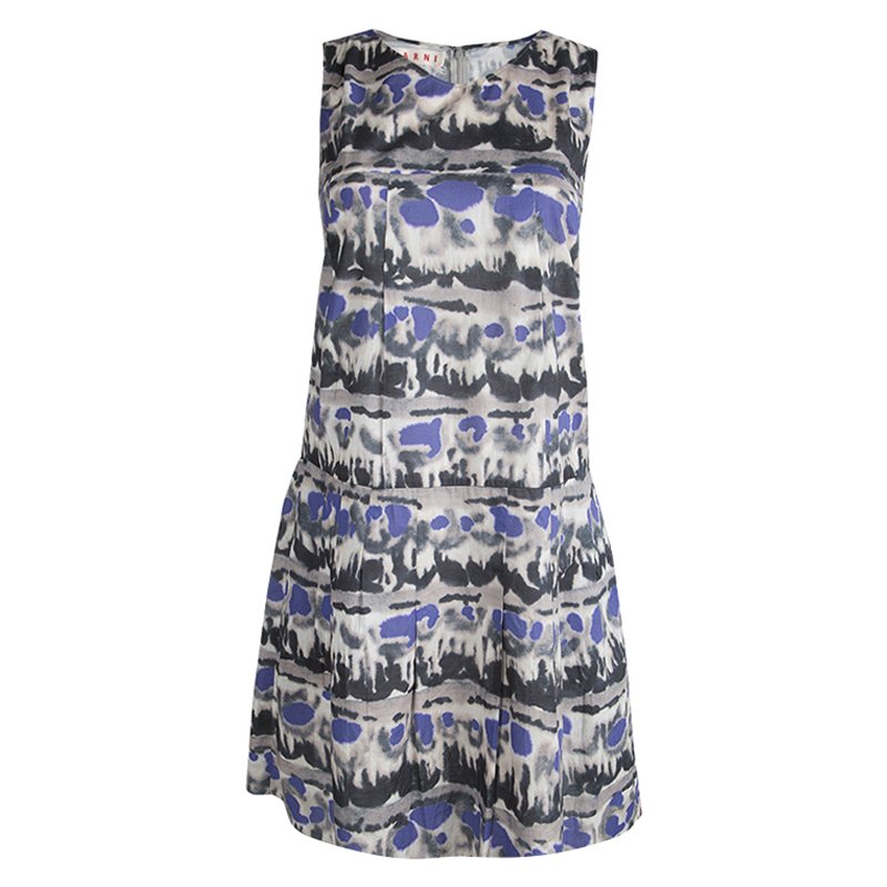 Pre Owned Marni Multicolor Printed Cotton Sleeveless Dress S