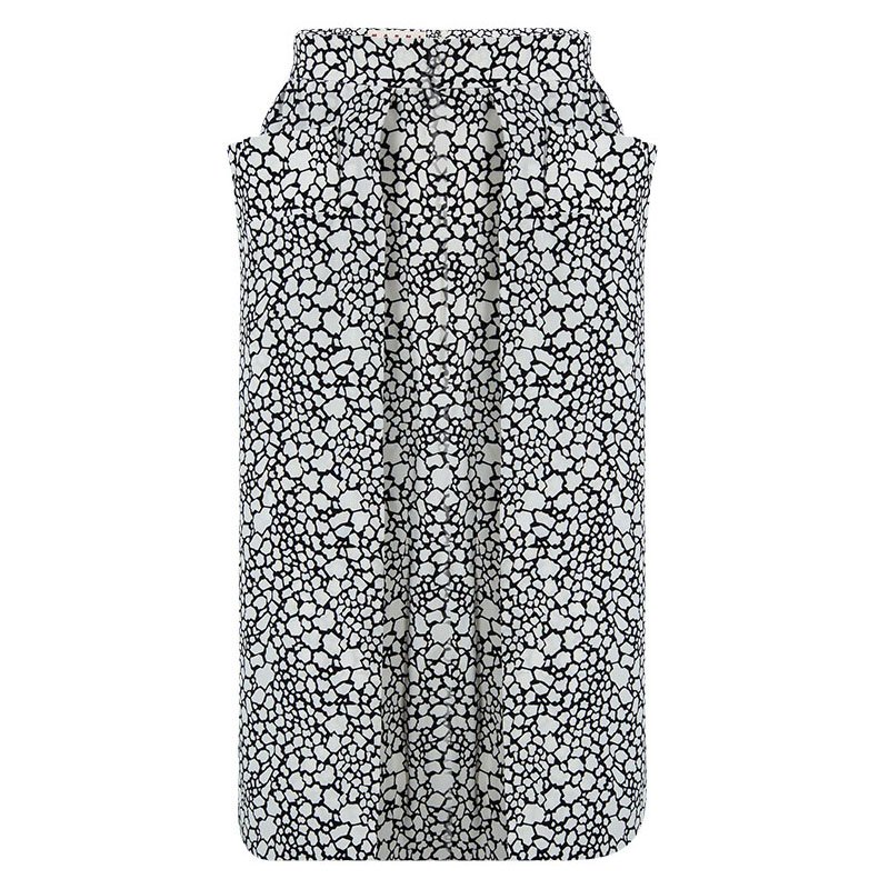 Pre Owned Marni Monochrome Printed Silk Skirt L
