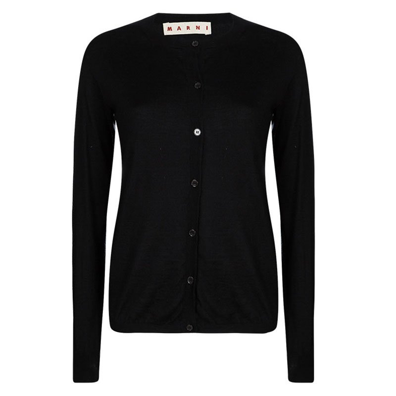 Pre Owned Marni Black Cashmere Long Sleeve Cardigan M
