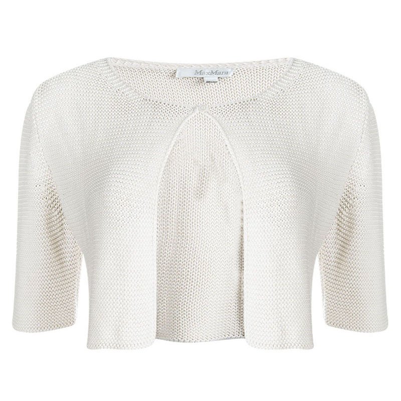 Pre Owned Max Mara Cream Chunky Knit Shrug M