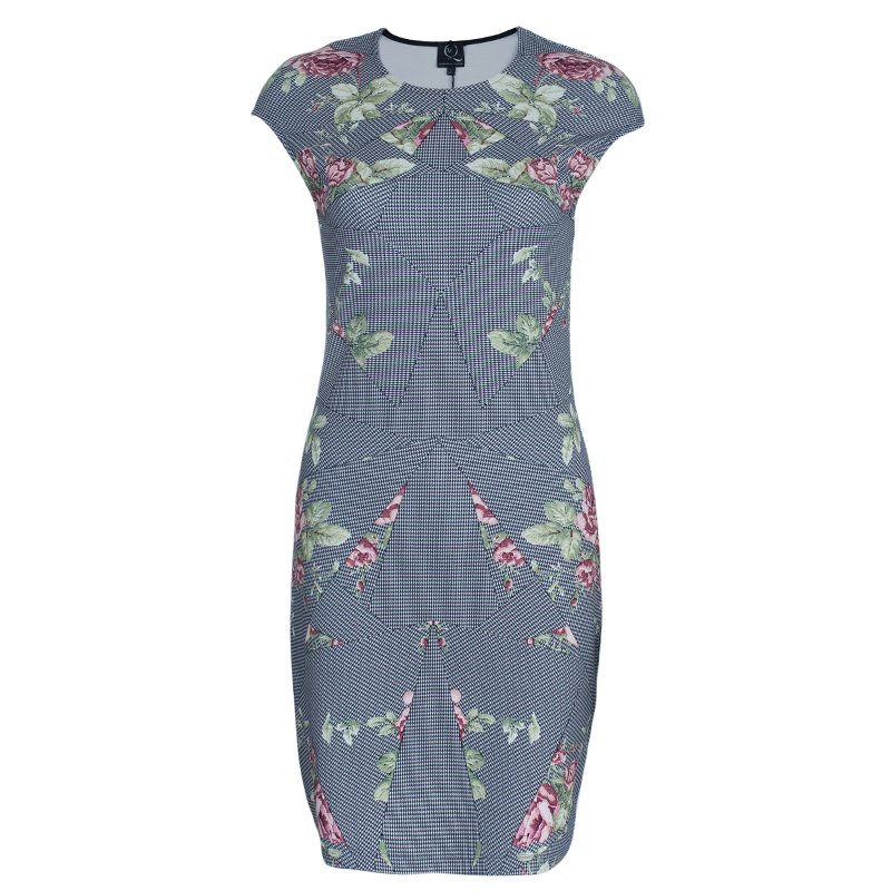 مملوكة مسبقًا فستان أم سي كيو باي الكساندر ماكوين طباعة كاليدوسكوب أنتيك روز M