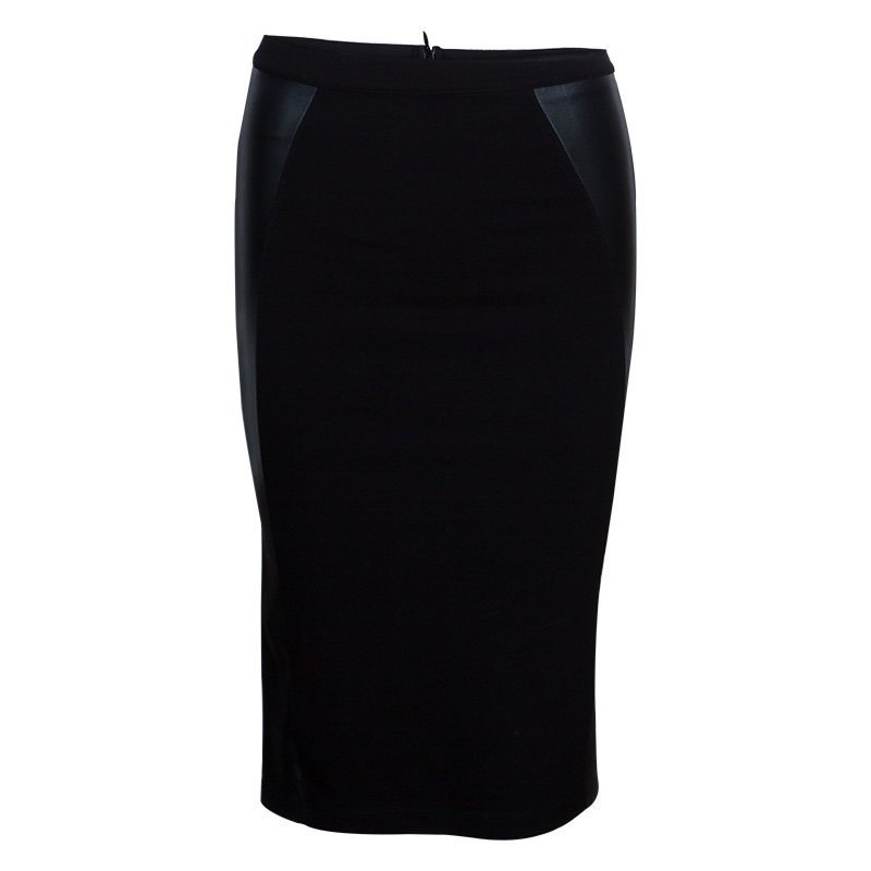 Pre Owned تنورة قصات أم سي كيو باي أليكساندر مكوين جلد سوداء S