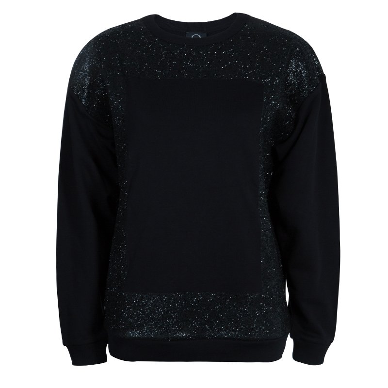Pre Owned McQ by Alexander McQueen Black Embellished Sweat Shirt M
