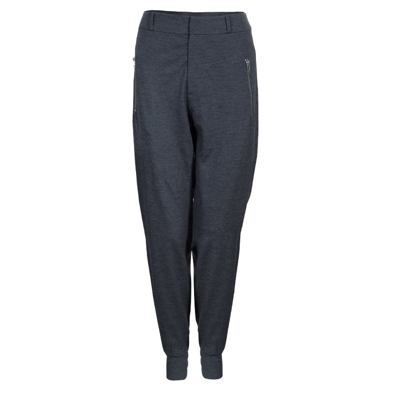 Pre Owned McQ by Alexander McQueen Grey Wool Sweatpants L