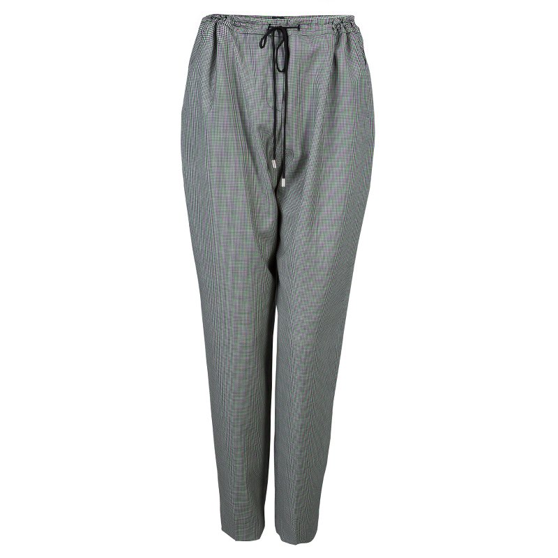 McQ by Alexander McQueen Black and White Houndstooth Wool Trousers S