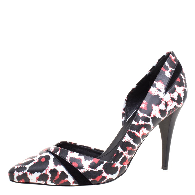 Pre Owned McQ by Alexander McQueen Leopard Pixel Printed Leather Lex D'orsay Pumps Size 40