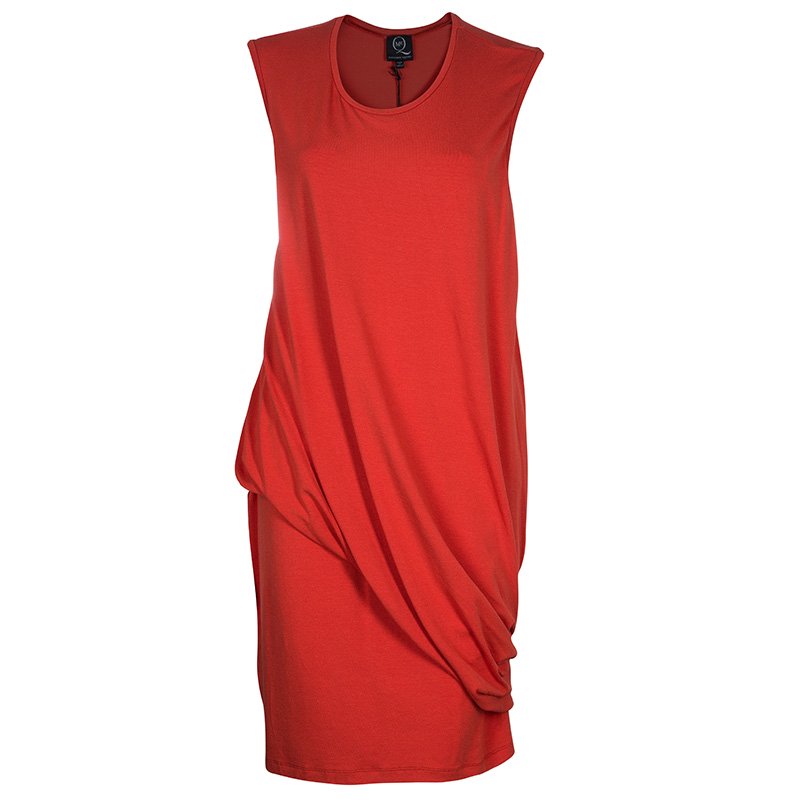 Pre Owned McQ By Alexander McQueen Orange Asymmetric Dress XL