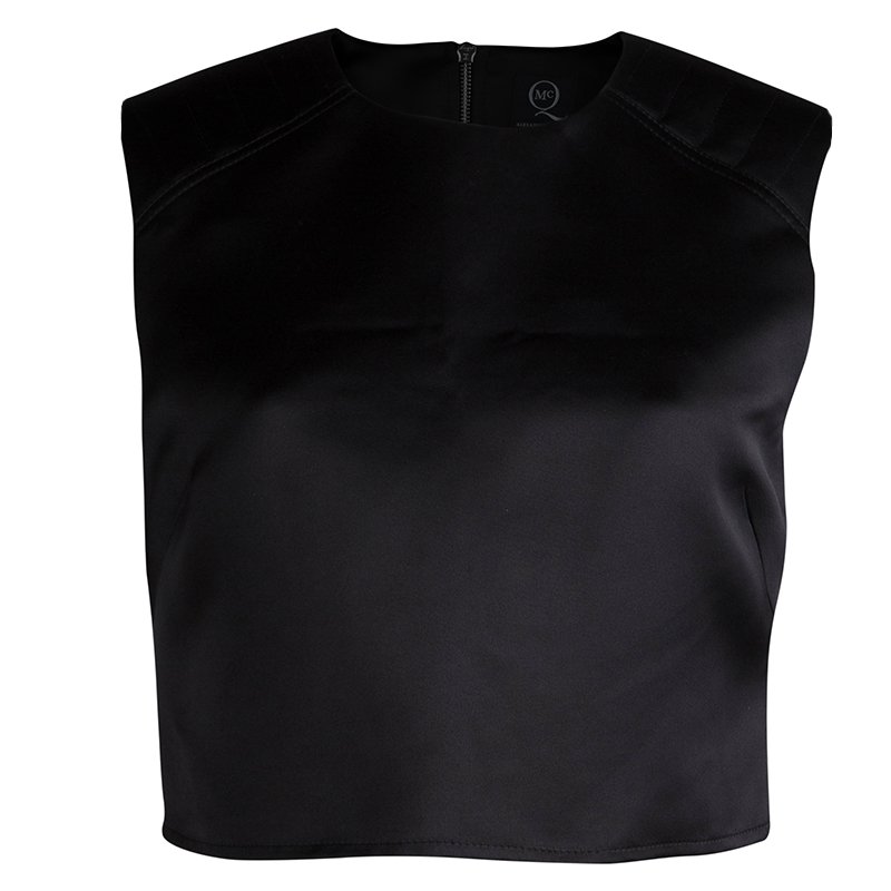 Pre Owned McQ By Alexander McQueen Black Sleeveless Crop Top M