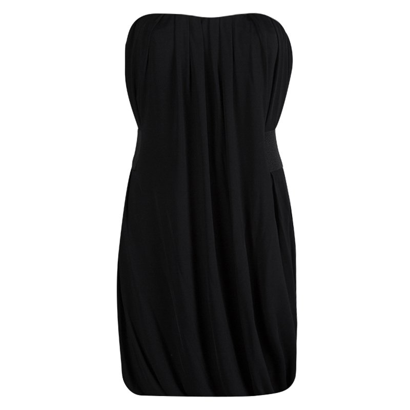 Pre Owned McQ By Alexander McQueen Black Strapless Balloon Dress M