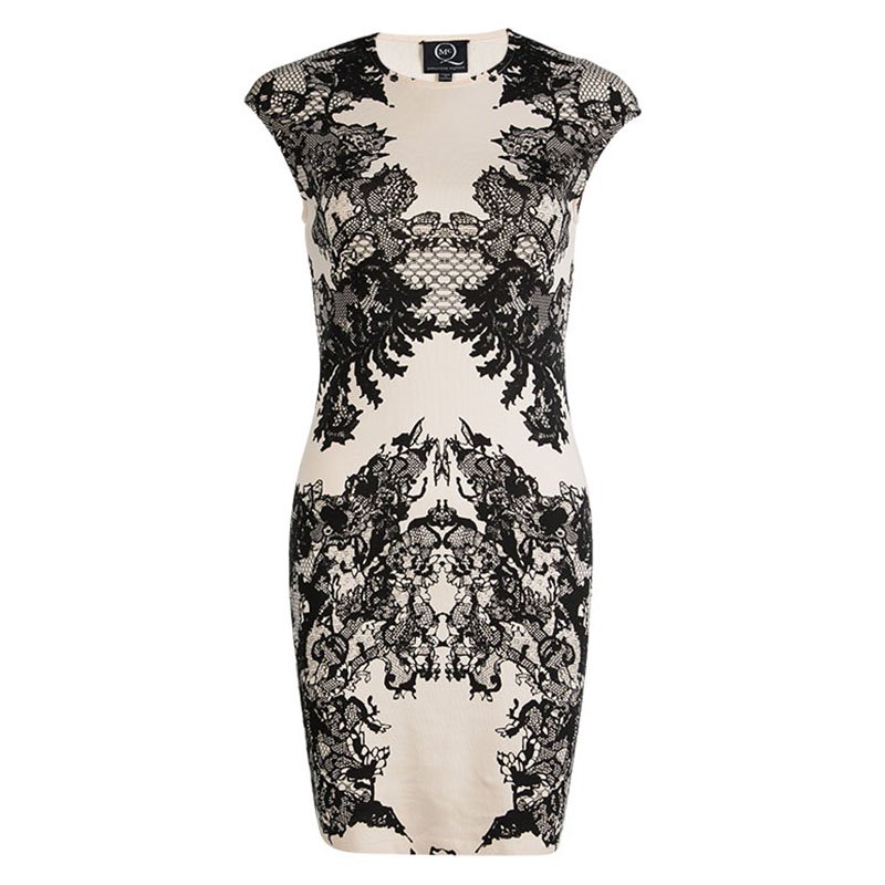 مملوكة مسبقًا فستان أم سي كيو باي أليكساندر ماكوين بيج طباعة دانتيل M