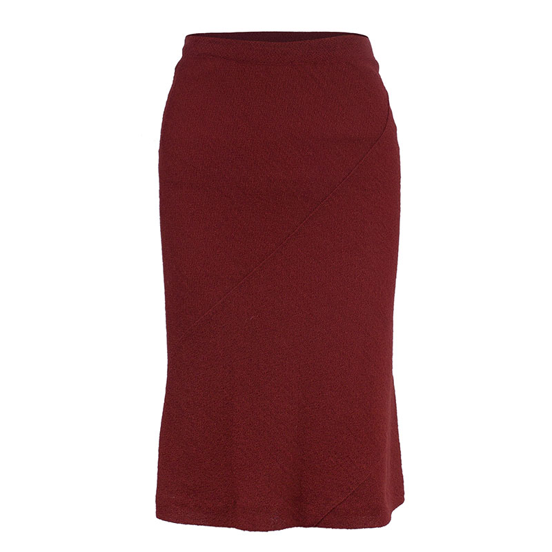 Pre Owned Missoni Red Mohair Skirt S