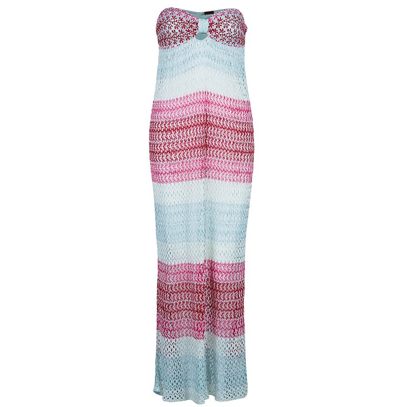 Pre Owned Missoni Mare Strapless Knit Maxi Dress M