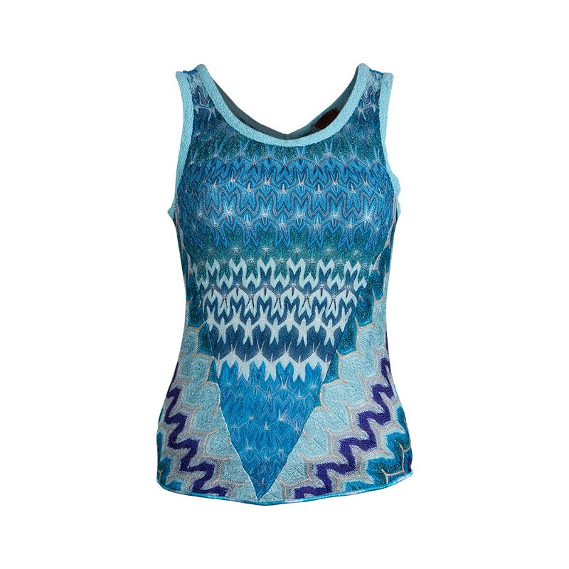 Pre Owned Missoni Multicolor Lurex Knit Sleeveless Top S