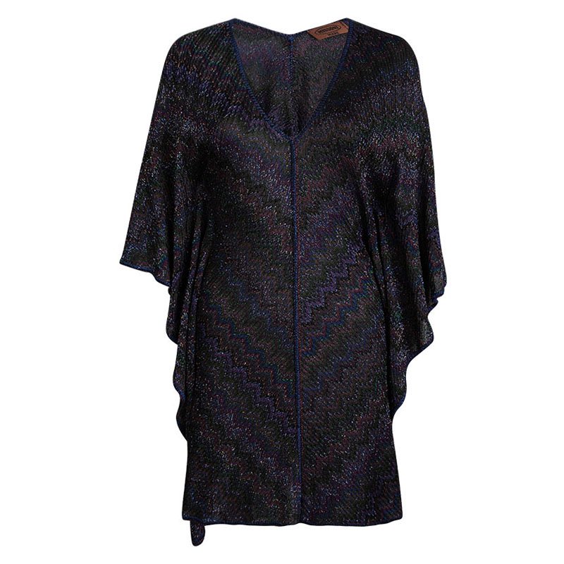 Pre Owned Missoni Mare Multicolor Lurex Knit Kaftan Tunic M
