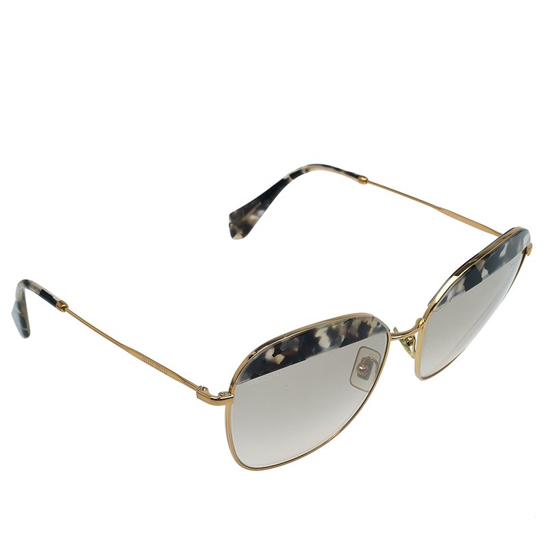 مملوكة مسبقًا Miu Miu Grey Noir SMU 53Q Sunglasses