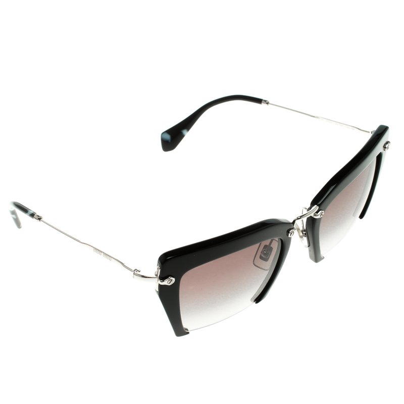 Miu Miu Black SMU 10Q Cut Out Sunglasses