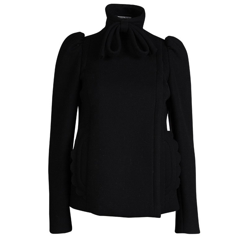 Miu Miu Black Wool Bow Detail Jacket S