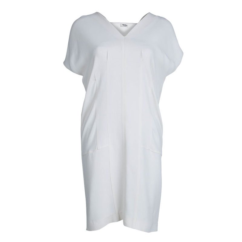 Miu Miu White V-Neck Oversized Dress S
