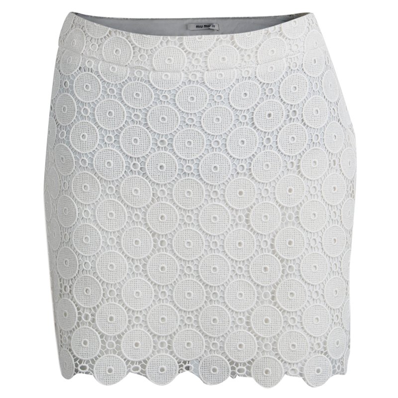 Miu Miu Cream Lace Mini Skirt S