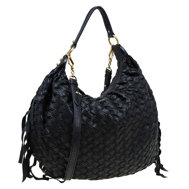 miu miu woven leather hobo bag