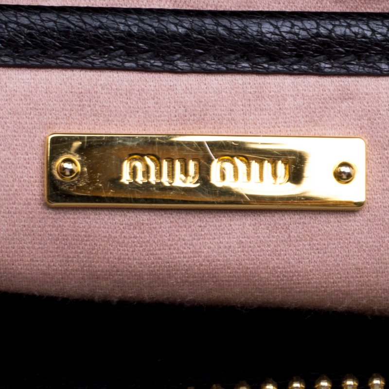 Miu Miu Black Leather Madras Bowling Bag Miu Miu | The Luxury Closet