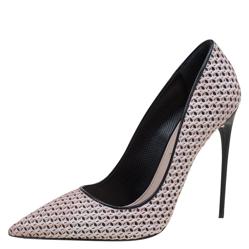 Miu Miu Pale Pink Mesh Pointed Toe Pumps Size 39