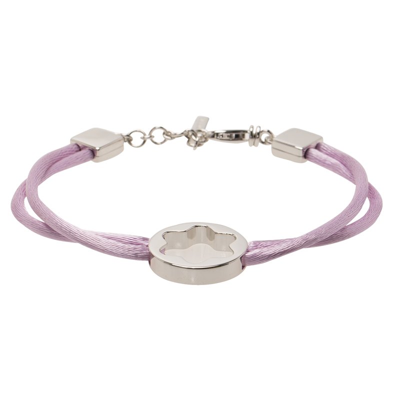 Pre Owned Montblanc Star Collection Lilac Satin Silver Star Bracelet