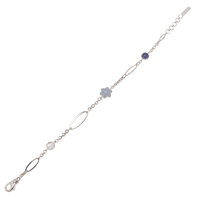 Pre Owned Montblanc Star Blue Cabouchon Silver Bracelet