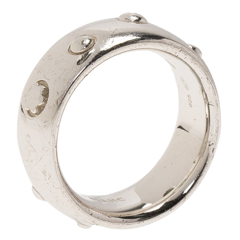 Pre Owned Montblanc Silver Band Ring Size 58