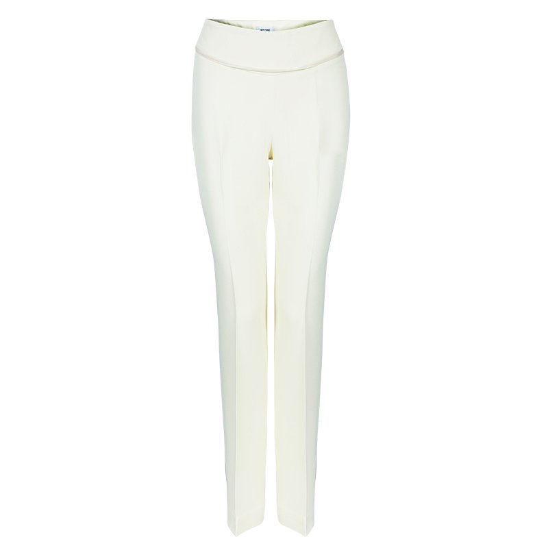 Pre Owned Moschino Cream Flare Pants S