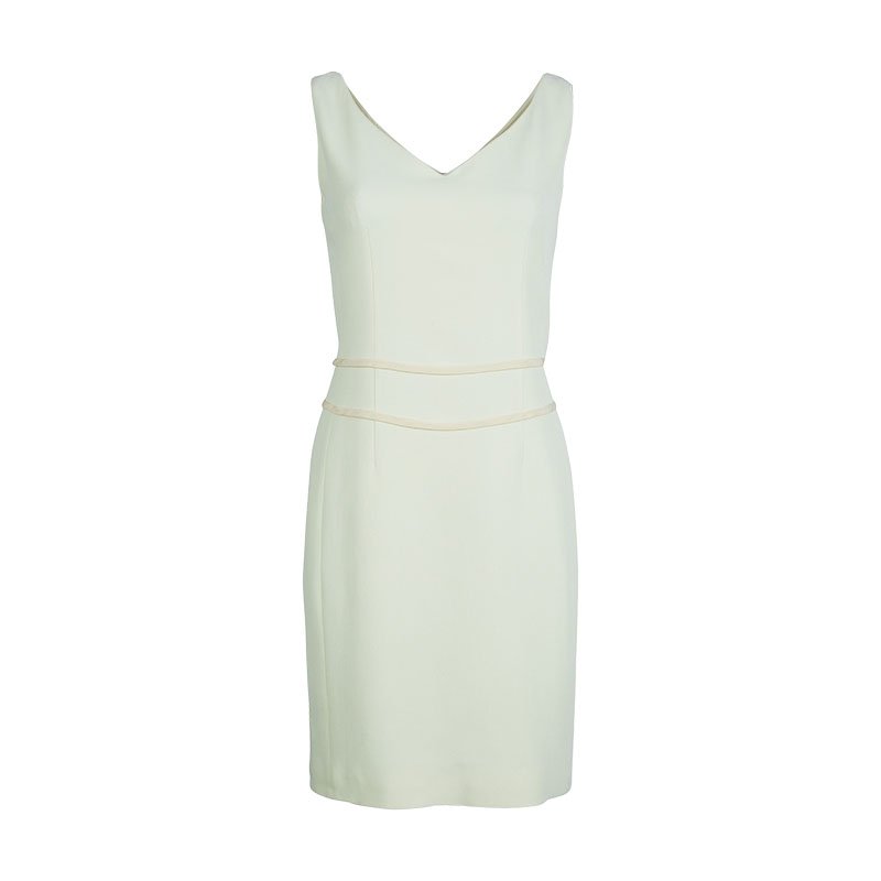 Moschino Pastel Yellow Sleeveless V-Neck Dress M