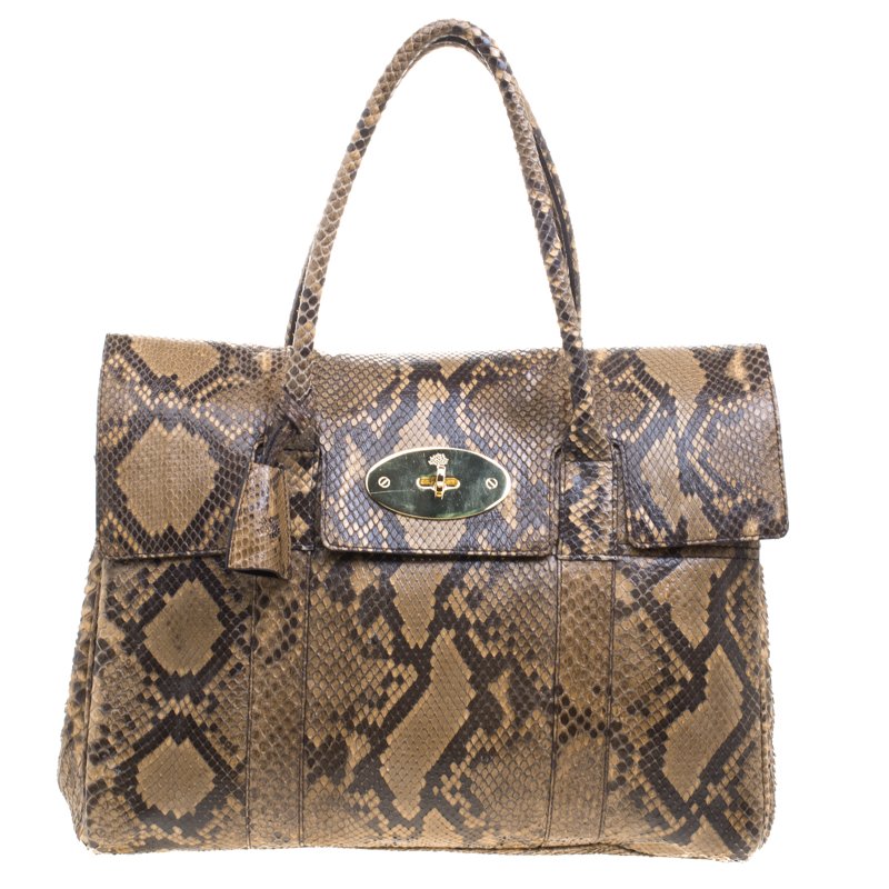 Mulberry Brown Python Bayswater Satchel