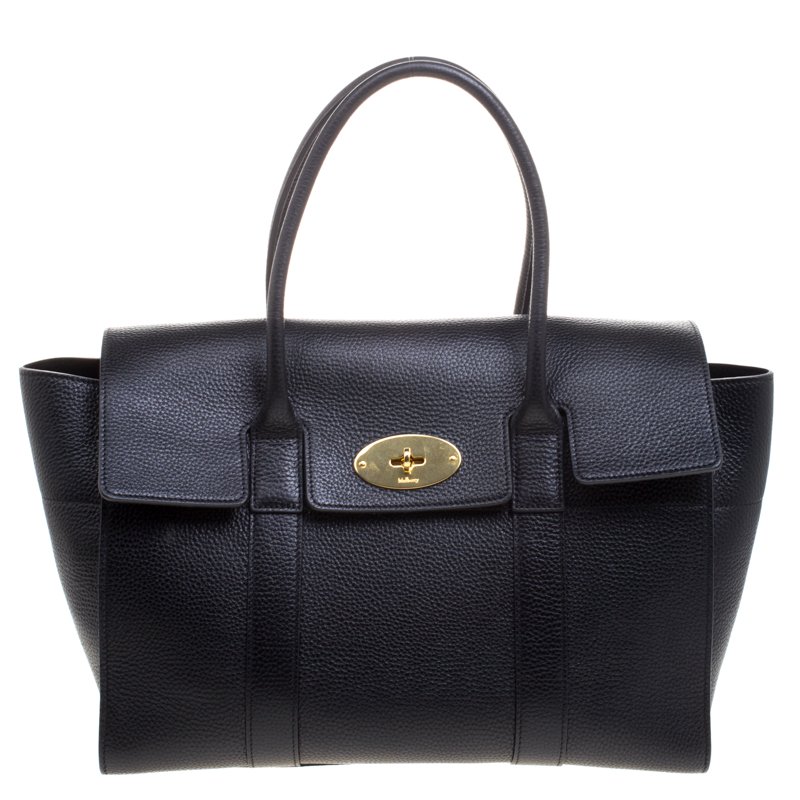 Mulberry Black Grained Leather Bayswater Tote