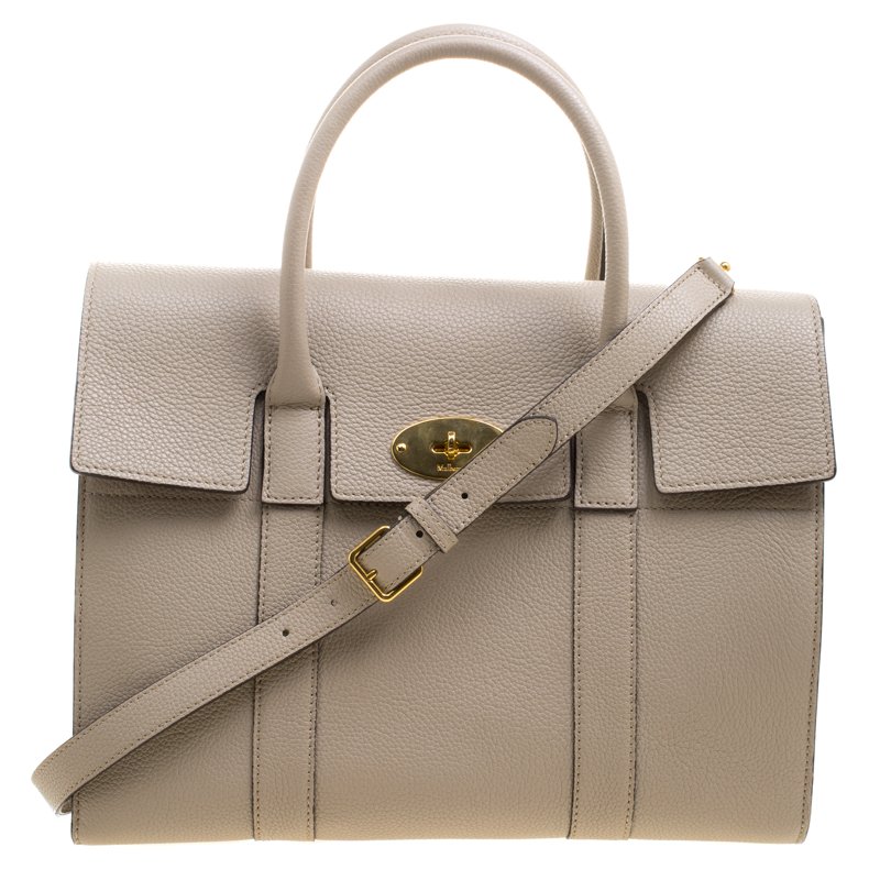 Pre Owned Mulberry Beige Leather Bayswater Satchel