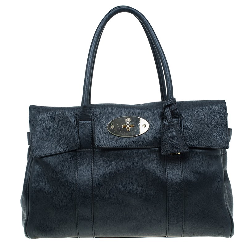 Pre Owned Mulberry Black Leather Bayswater Satchel